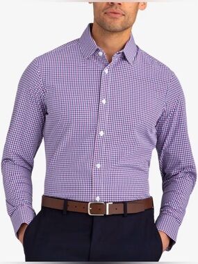 Mizzen & Main Leeward Gingham Plaid Standard Fit Performance Button Up Shirt